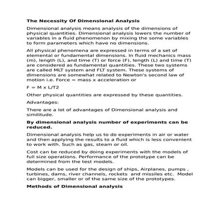 Dimensional analysis