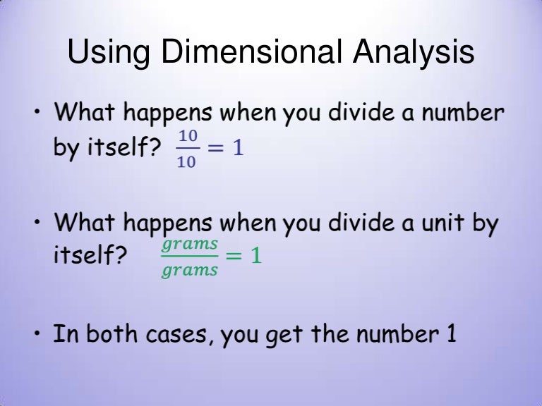 Dimensional analysis