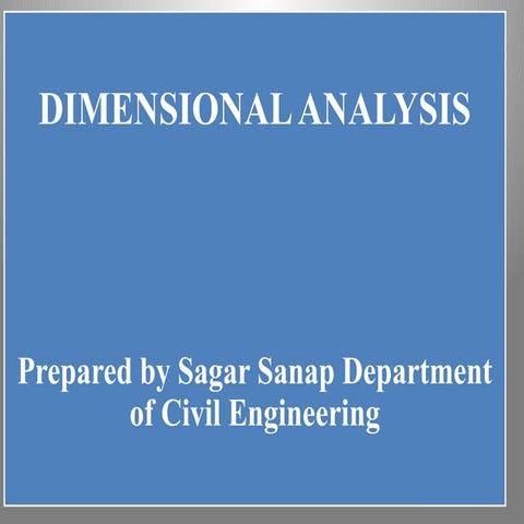 Dimensional Analysis and Buckingham’s ∏-method