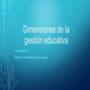 Dimensiones de la gestión educativa. liliana pp