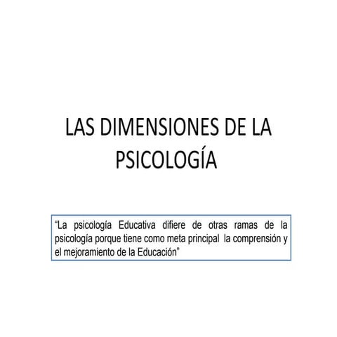 Dimensiones de la psicologia educativa