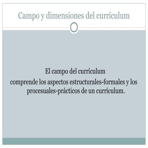 Dimensiones del curriculum