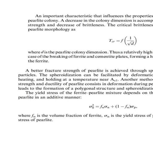 DIMENSION OF PEARLITE COLONY AND SPHERIODISATION ON STRENGTH OF ...