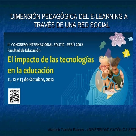 Dimension pedagogica del elearnig en una Red social como el facebook