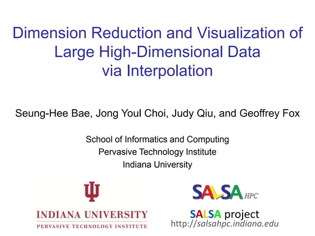Dimension Reduction And Visualization Of Large High Dimensional Data Via Inte...