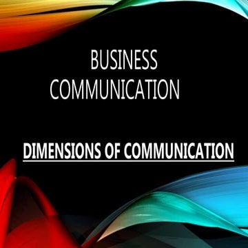 Dimensions of business communication