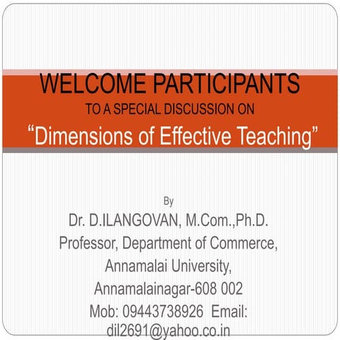 Dimensions of Effective Teaching