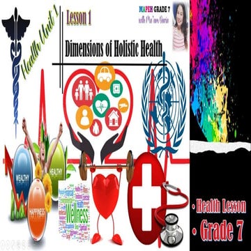 Dimensions of holistic health MAPEH Grade 7 Health Lesson 1 Quarter 1