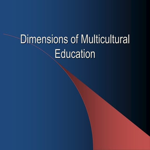 Dimensions of multicultural education