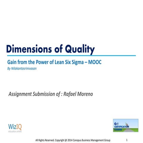 Assignment 1 dimensions of quality | PPT