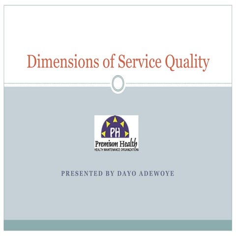 Dimensions of Service Quality