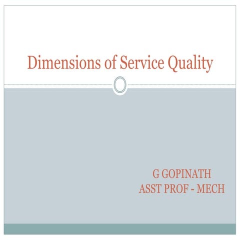 Dimensions of service quality