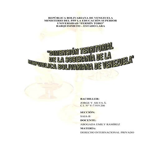 Dimension territorial de la soberania de venezuela