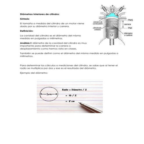 Diámetros interiores de cilindro | DOCX