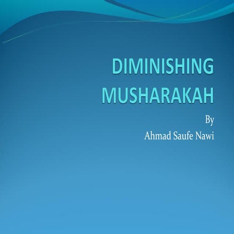 Diminishing musharakah