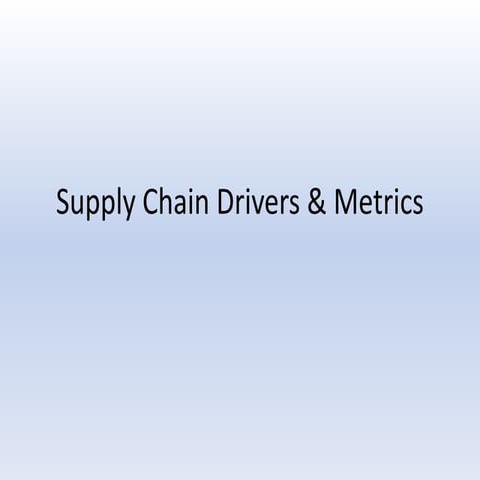 Supply chain drivers