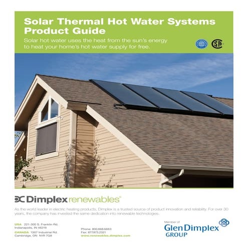 Dimplex solar thermal product guide 2013 01