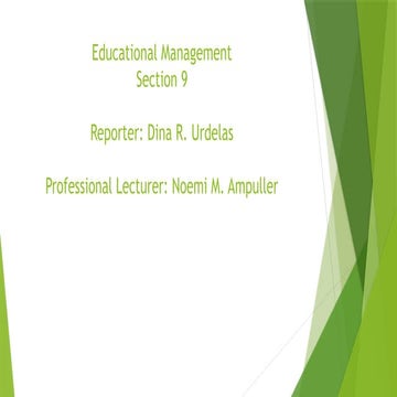Educational management 101 for masteral education | PPTX