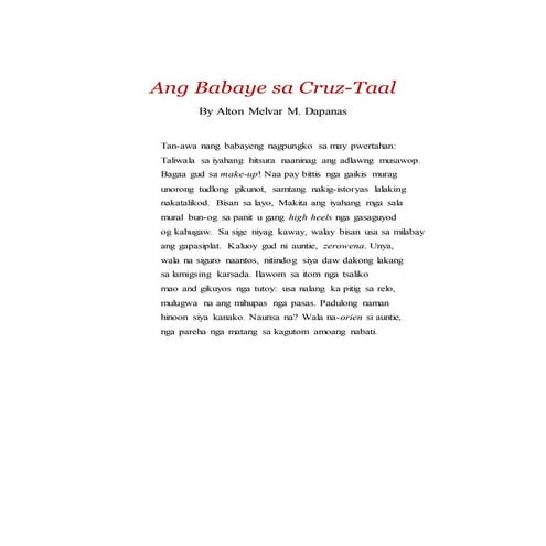 Ang Babaye sa Cruz-Taal