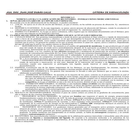 nomenclatura y clasificacion de receptores   interacciones