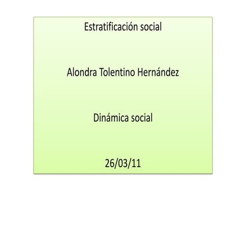 Dinamica estratificacion