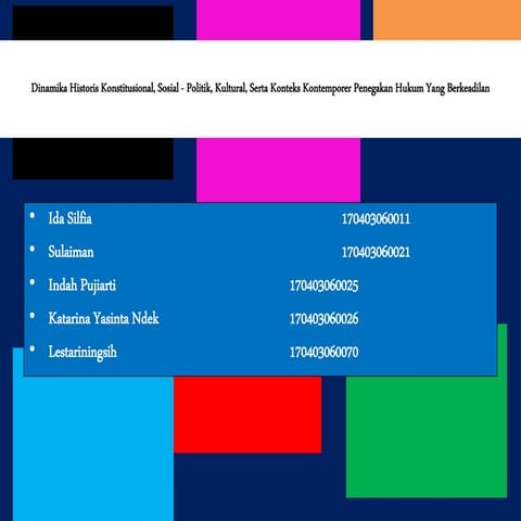 Dinamika historis konstitusional, sosial   politik, kultural, serta konteks k...