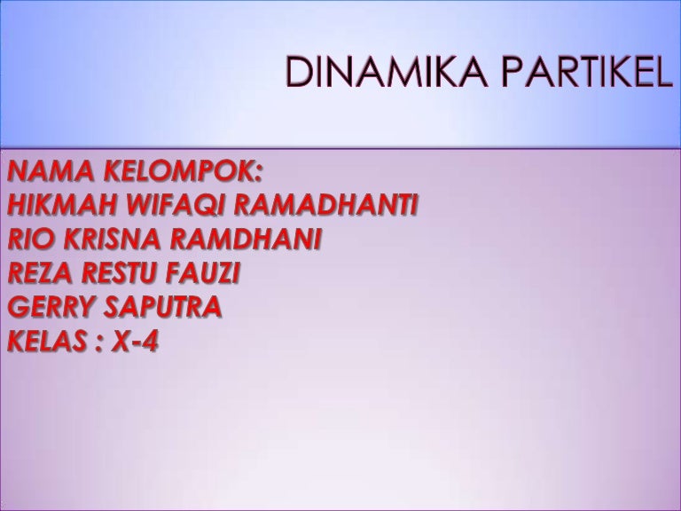 Dinamika Partikel