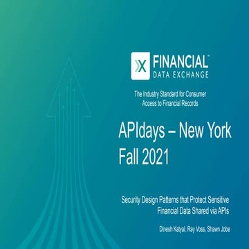 apidays LIVE New York 2021 - Security Design Patterns that Protect Sensitive ...