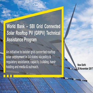 World Bank: SBI Grid Connected Solar Rooftop PV (GRPV) Technical Assistance P...
