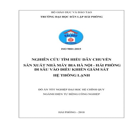 Đề tài: Điều khiển giám sát hệ thống lạnh tại Nhà máy bia, 9đ
