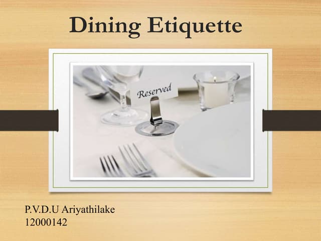 Dining etiquette