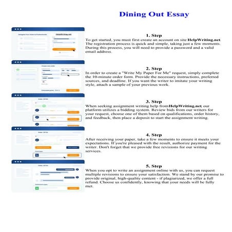 Dining Out Essay. Online assignment writing service.