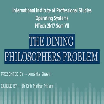 Dining philosopher problem operating system | PPTX