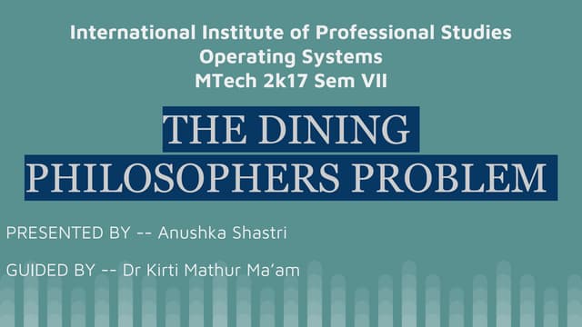 Dining philosopher problem operating system 