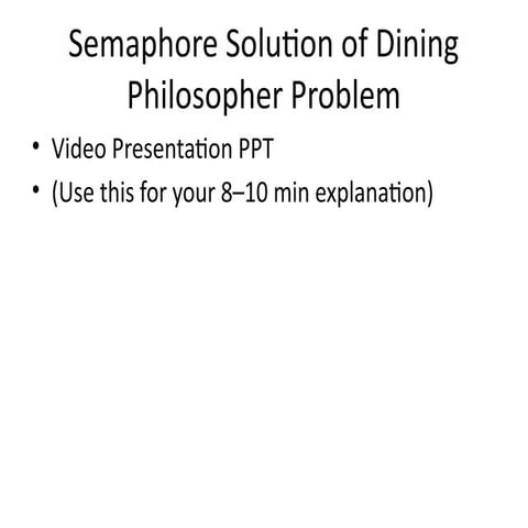Dining Philosopher Problem and Solution | PPTX
