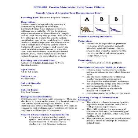 Dinosaur rhythm patterns l