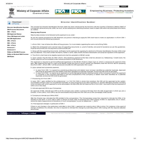 Director Identification Number - Process | PDF