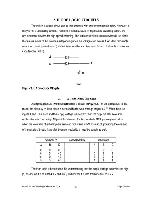 Diode circuits-analysis | PDF