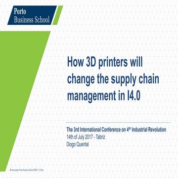 (updated) How 3D printers will change the supply chain management in I4.0