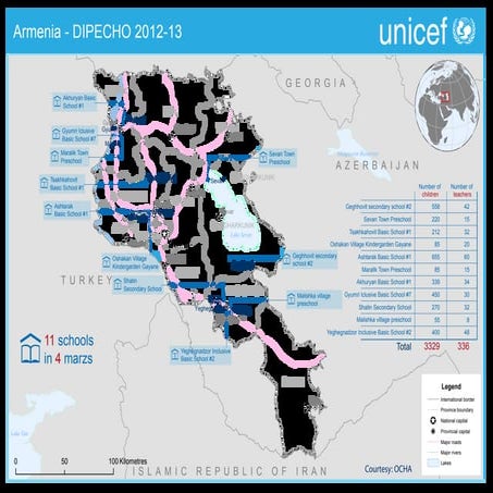 DIPECHO 2012 - 2013 CEECIS country-level school maps