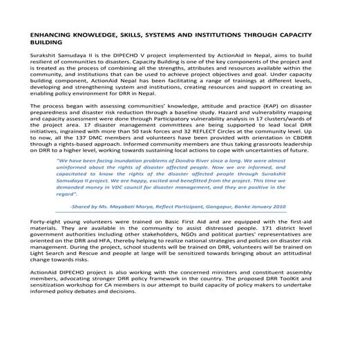 Dipecho v aan article for capacity development aan