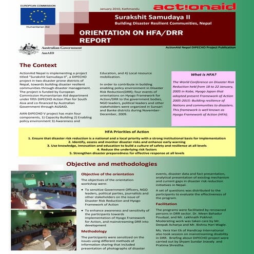 Dipecho v aan hfa drr orientation brief report