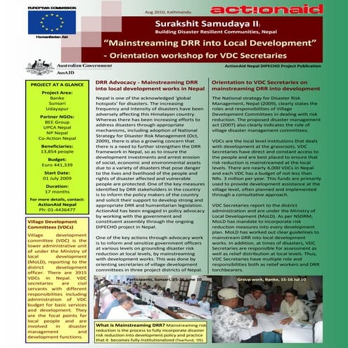 Dipecho v aan vdc secretary drr orientation workshop report