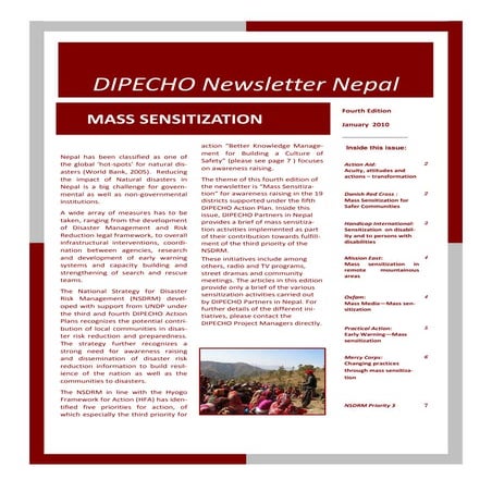 Dipecho v news letter  4th edition- january10