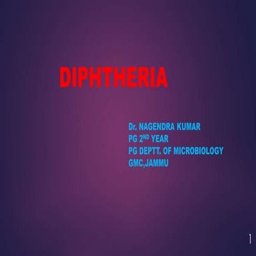DIPHTHEIA : a highly infectious childhood disease .pptx