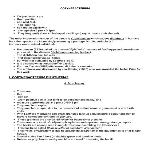 CORYNEBACTERIUM (microbiology)