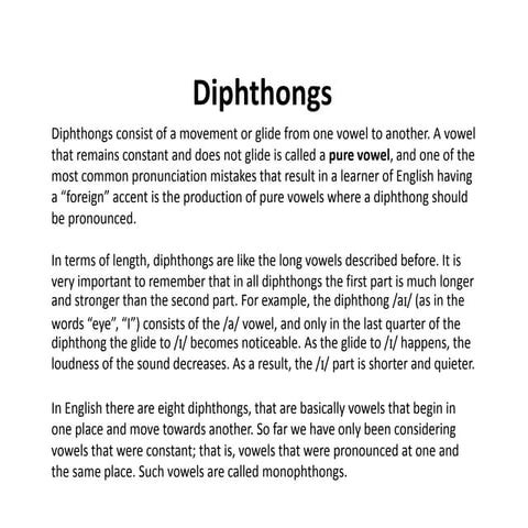 Diphthongs