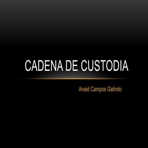 Cadena de Custodia