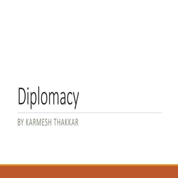 Diplomacy at workplace | PPTX