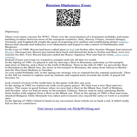 Diplomacy Essay